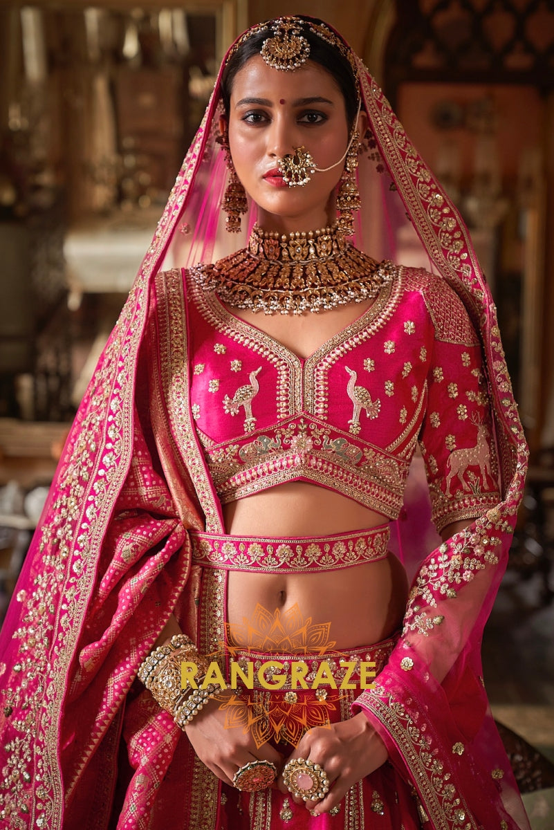 Rosewood Majesty Bridal Silk Lehenga
