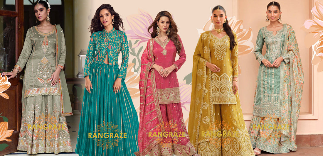 5 Latest Designer Party Wear Silk Suits for a Royal Ethnic Look