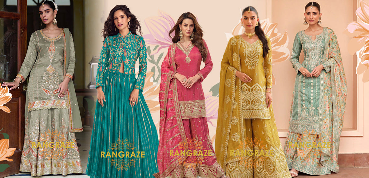 5 Latest Designer Party Wear Silk Suits for a Royal Ethnic Look