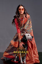 Luxe Black Woven Banarasi Kashmiri Silk Saree