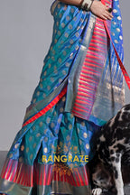 Regal Blue Dual Tone Banarasi Soft Silk Saree