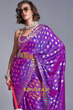 Regal Purple Dual Tone Banarasi Soft Silk Saree