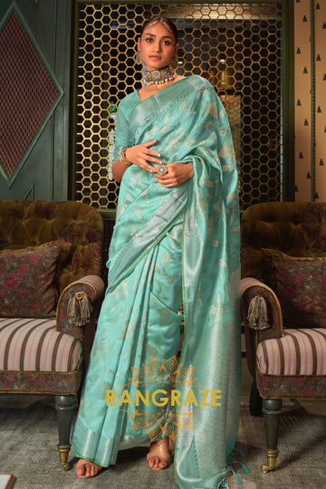 Vintage Green Pure Modal Handloom Weaving Banarasi Silk Saree