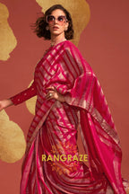 Magenta Radiance Handloom Woven Banarasi Silk Saree
