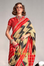 Lemon Yellow and Black Handwoven Banarasi Soft Silk Saree