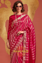 Magenta Radiance Handloom Woven Banarasi Silk Saree