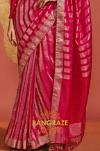 Magenta Radiance Handloom Woven Banarasi Silk Saree