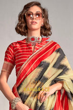 Lemon Yellow and Black Handwoven Banarasi Soft Silk Saree