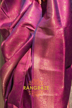 Plum Purple Banarasi Silk Handloom Saree