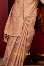 Imperial Ivory Gold Woven Banarasi Brocade Silk Saree
