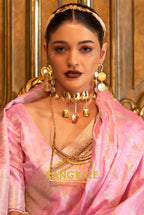 Imperial Royal Pink Woven Banarasi Satin Silk Saree