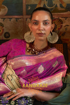 Divine Purple Woven Banarasi Satin Silk Saree