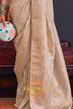 Club Beige Banarasi Katan Silk Saree