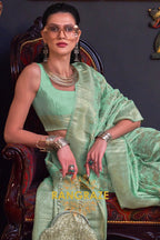 Jade Green Banarasi Katan Silk Saree