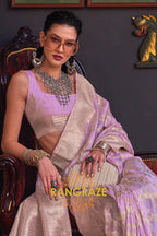 Club Purple Banarasi Katan Silk Saree