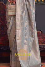 Club Grey Banarasi Katan Silk Saree