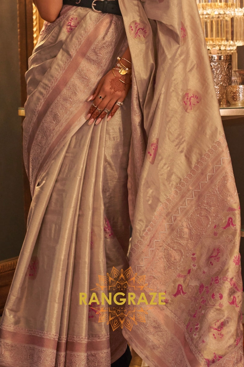 Majestic Purple Dual Tone Woven Banarasi Silk Saree