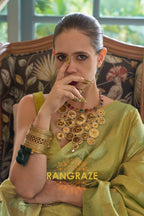 Modern Parrot Green Woven Banarasi Satin Tissue Silk Saree