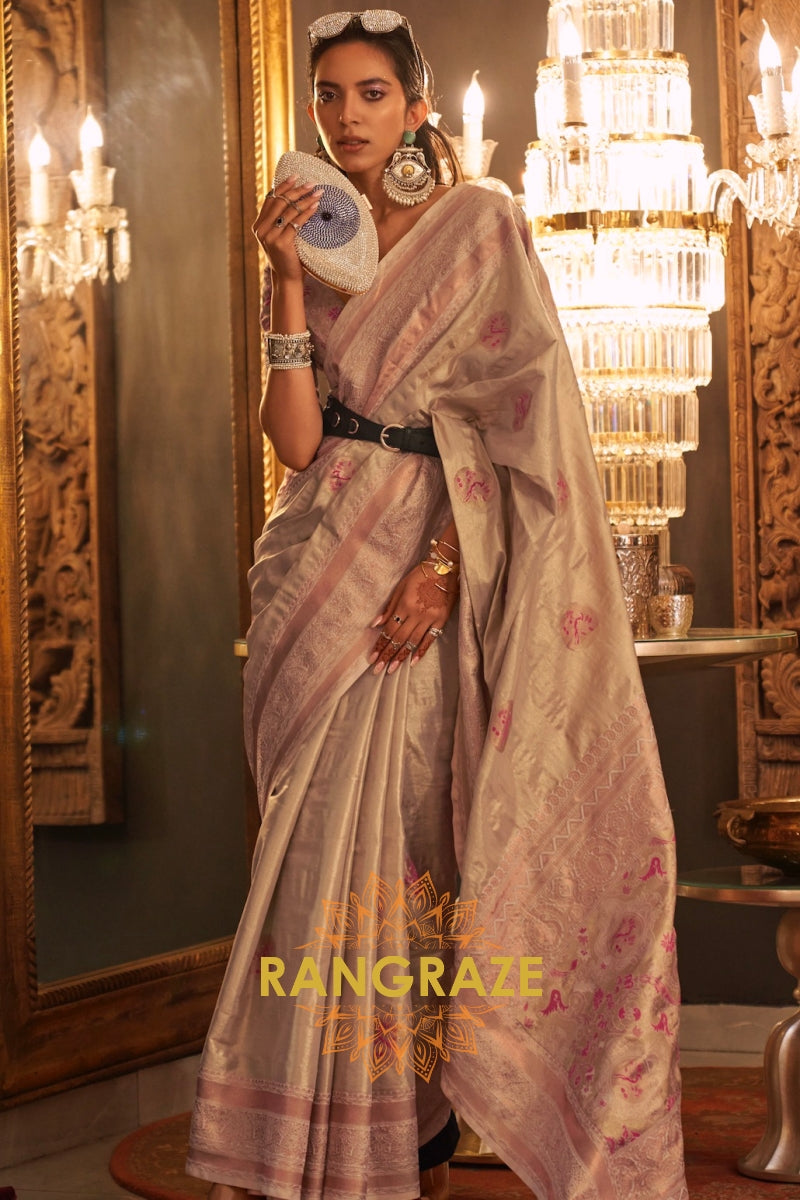 Majestic Purple Dual Tone Woven Banarasi Silk Saree