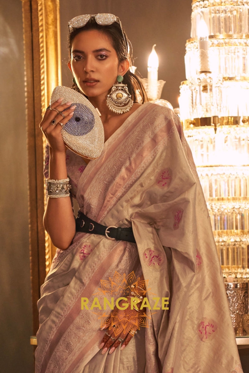 Majestic Purple Dual Tone Woven Banarasi Silk Saree