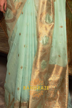 Regent Green Woven Banarasi Organza Silk Saree