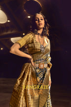 Black And Golden Woven Banarasi Organza Silk Saree
