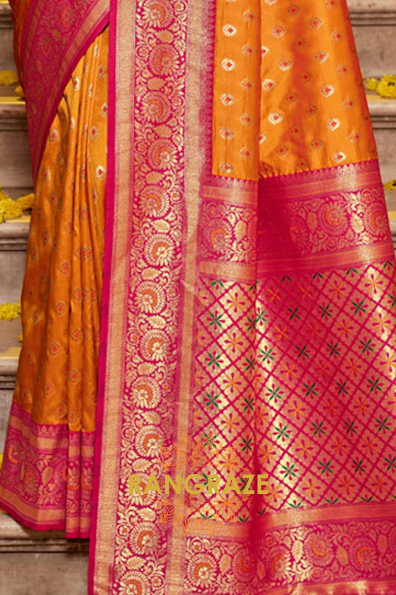 Mystic Yellow Heavy Work Festive Banarasi Silk Saree