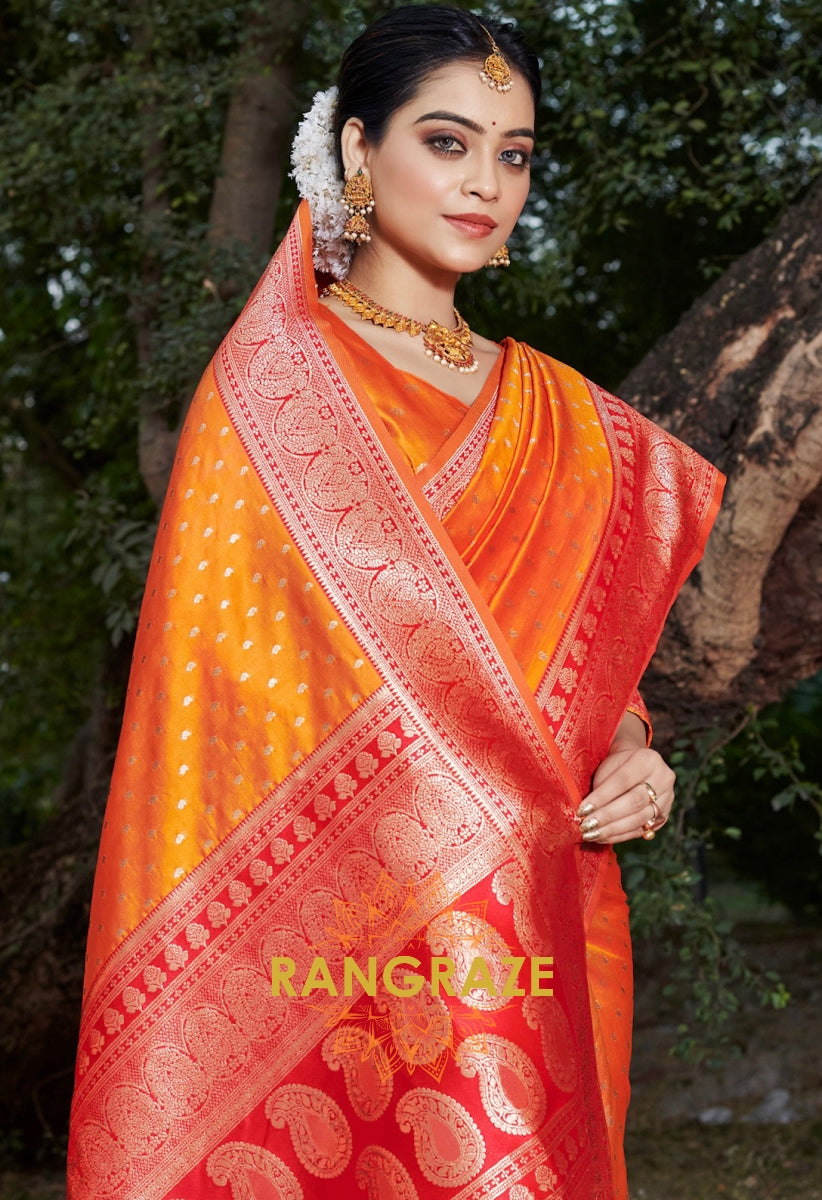 Mustard Yellow Royal Banarasi Silk Woven Saree