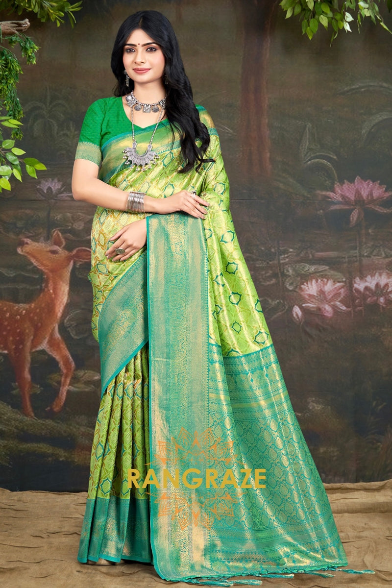 Sea Green Woven Work Kanjivaram Silk Saree