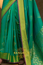 Jade Green Woven Banarasi Handloom Silk Saree