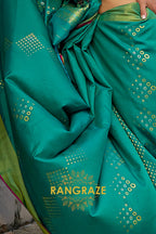 Sea Green Woven Banarasi Handloom Silk Saree
