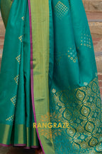 Sea Green Woven Banarasi Handloom Silk Saree