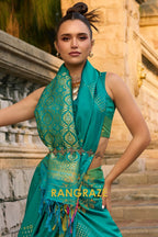 Sea Green Woven Banarasi Handloom Silk Saree