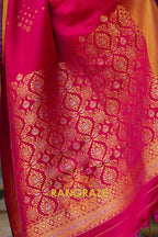 Vibrant Rani Pink Woven Banarasi Handloom Silk Saree