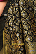 Black Woven Banarasi Handloom Silk Saree