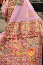 Magical Pink Kashmiri Modal Handloom Weaving Jamewar Saree