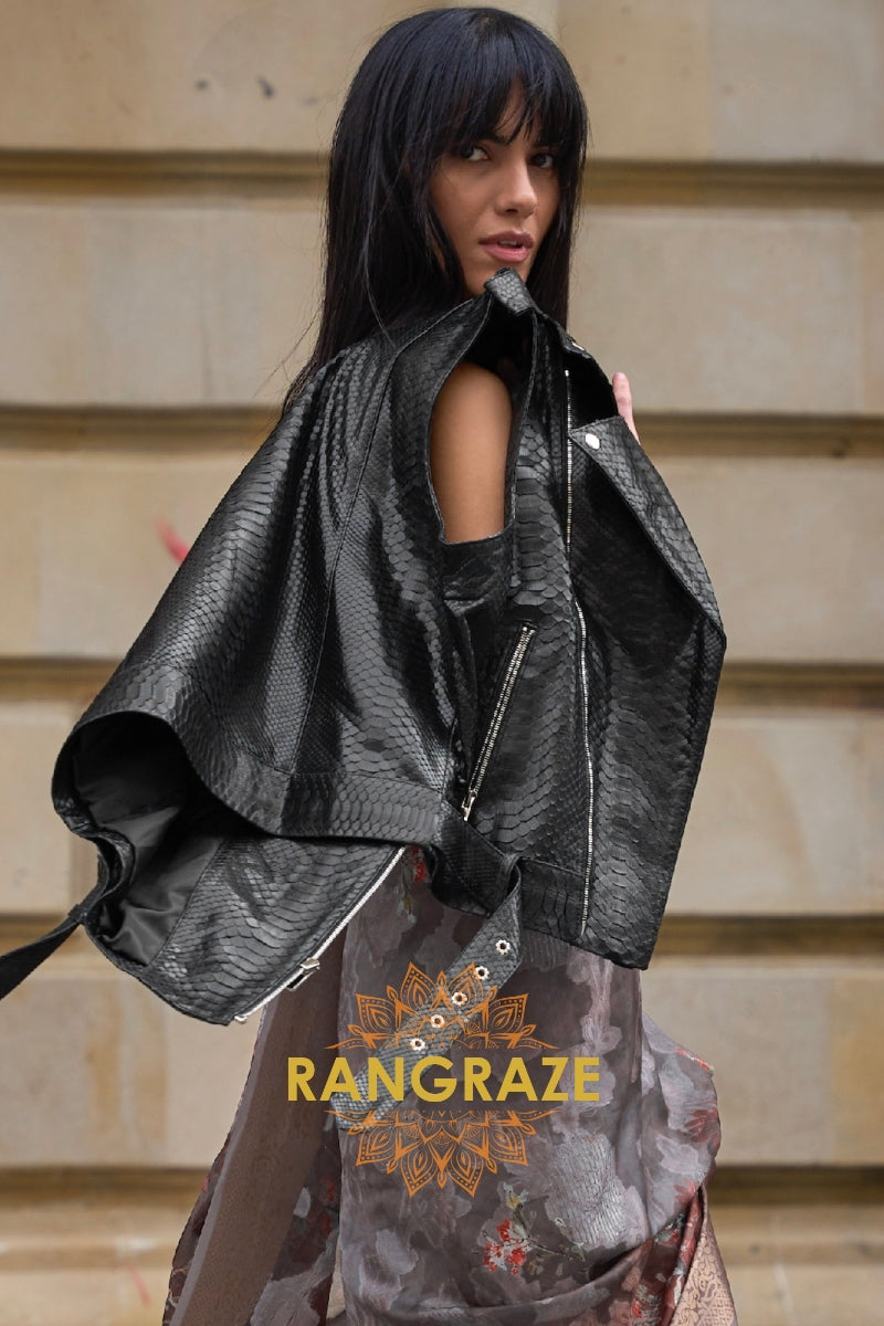 Regal Black Printed Brasso Handloom Weaving Soft Silk Saree