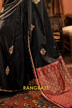 Elegance Banarasi Satin Silk Saree with Contrast Blouse
