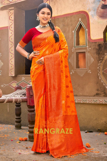 Yellow Fine Silk Banarasi Woven Zari Saree