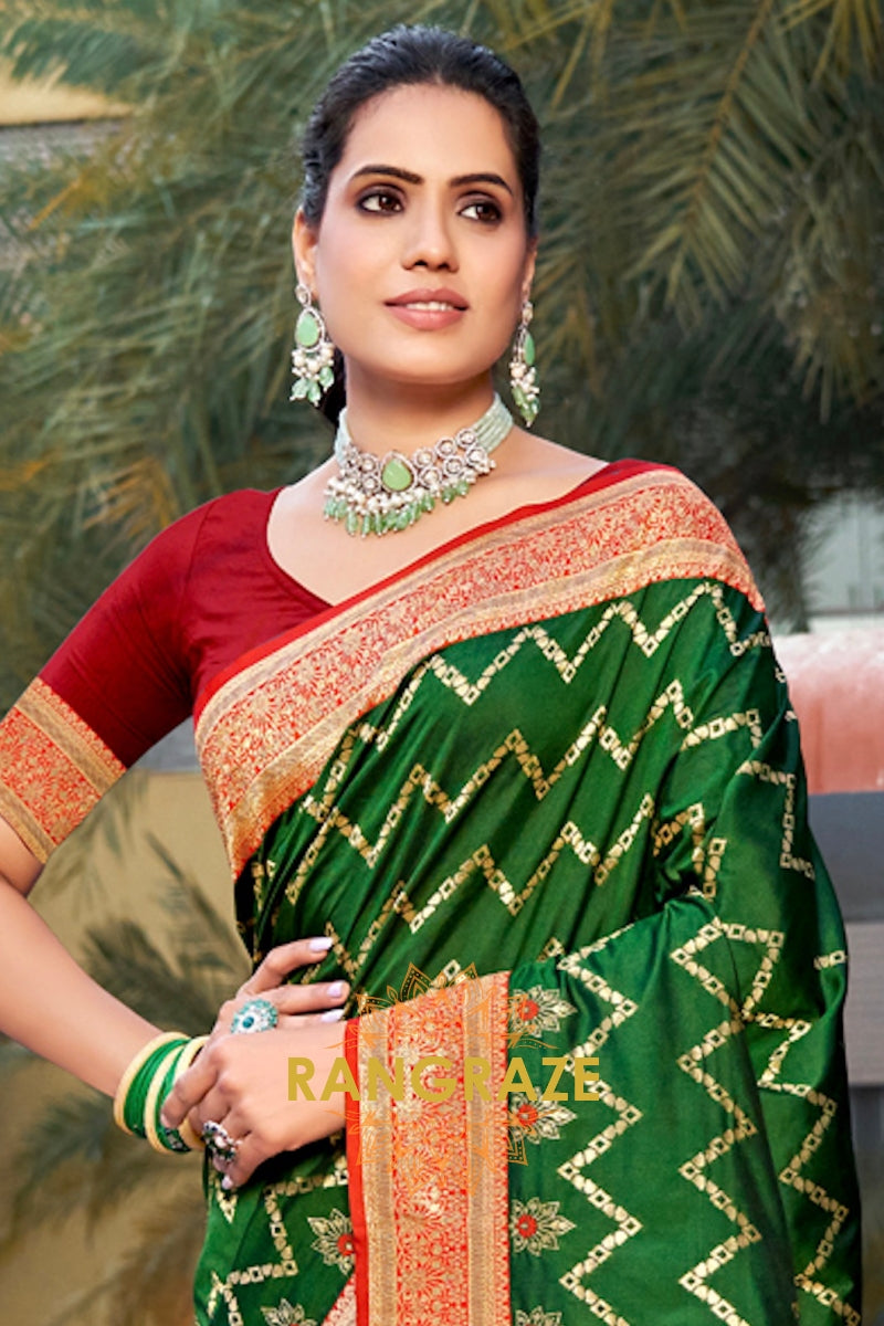 Celestial Green Rich Zari Work Woven Banarasi Silk Saree