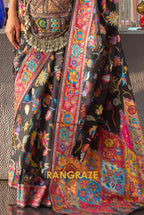 Classic Black Woven Kashmiri Jamewar Cotton Silk Saree