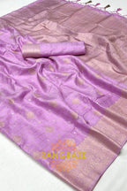 Lavender Bloom Handloom Banarasi Silk Saree