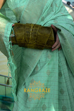 Mint Whisper Handloom Banarasi Silk Saree