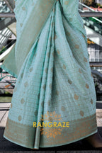 Sky Serenity Handloom Banarasi Silk Saree