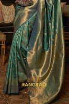Imperial Royal Blue Woven Banarasi Silk Saree