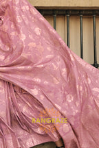 Pink Pearl Gota Handloom Weaving Silk Banarasi Saree