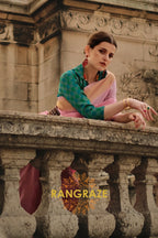 Rose Pink Soft Silk Handloom Weaving Banarasi Saree