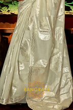 Olive Green Cotton Handloom Weaving Banarasi Silk Saree
