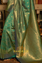 Imperial Royal Green Woven Banarasi Silk Saree