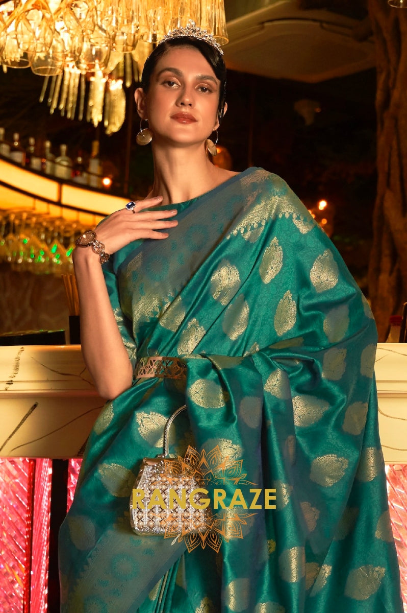 Crimson Red Woven Banarasi Brocade Silk Saree
